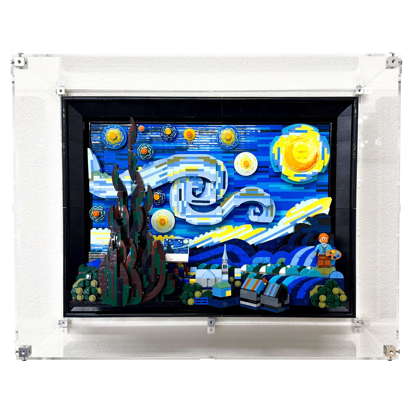 Wall Mounted Display Case for LEGO 21333 Ideas Vincent van Gogh - The Starry Night