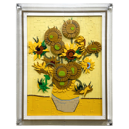 Wall Mounted Display Case for LEGO 31215 Art Vincent van Gogh – Sunflowers