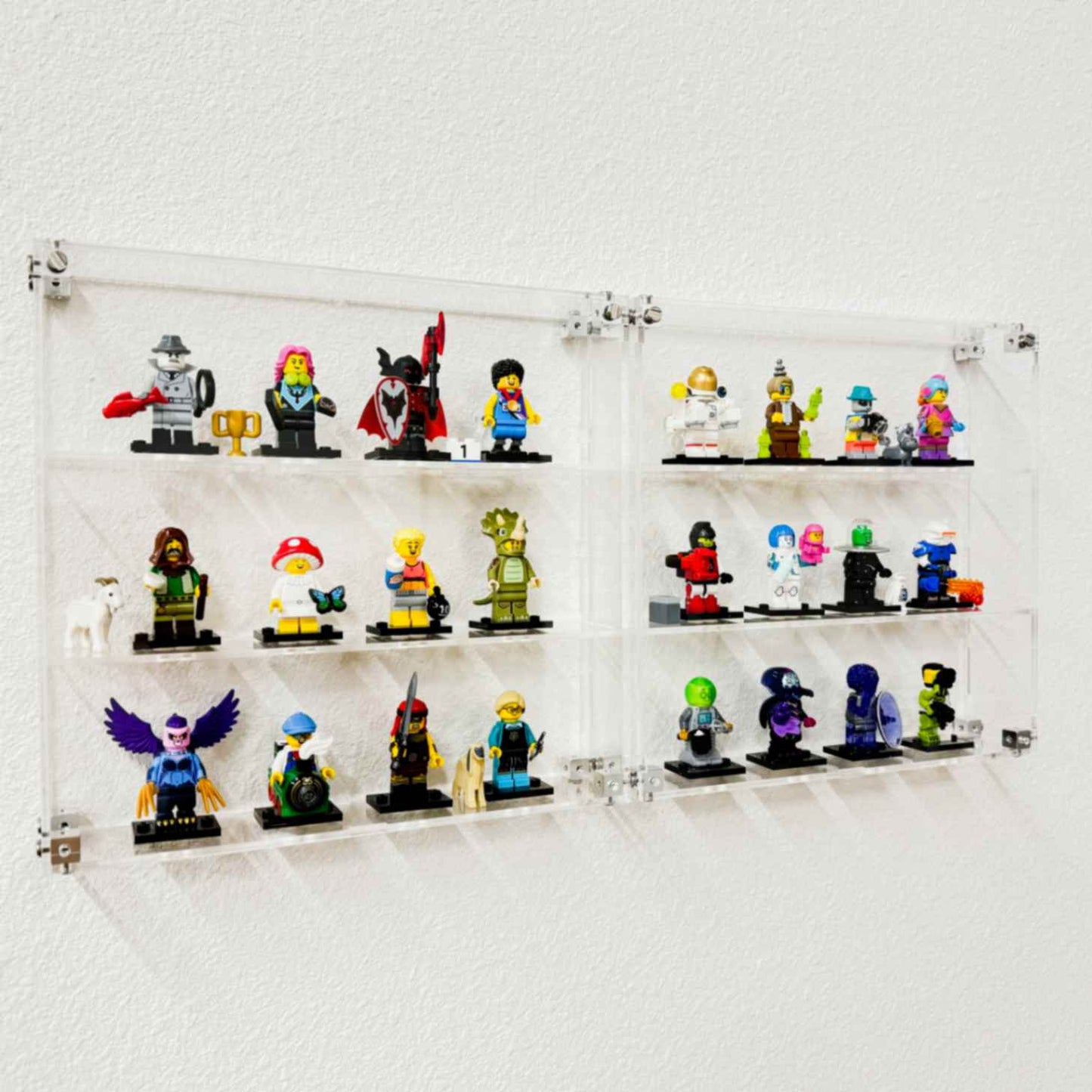 12 minifigure lego display case wall mounted