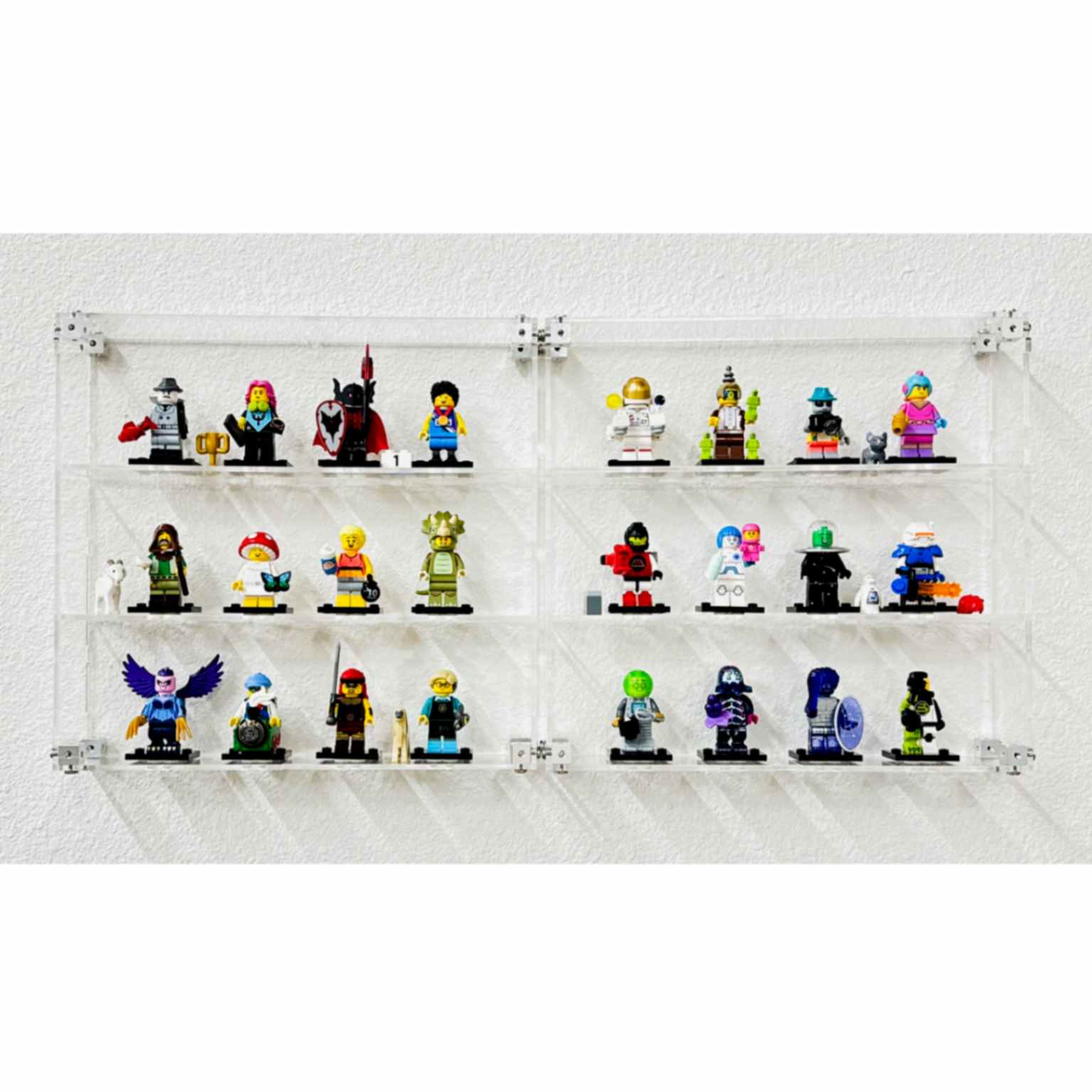 12 minifigure lego display case wall mounted