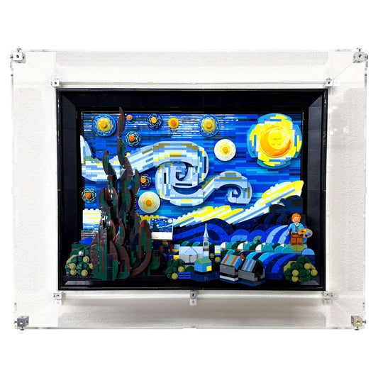 Wall Mounted Display Case for LEGO 21333 Ideas Vincent van Gogh - The Starry Night
