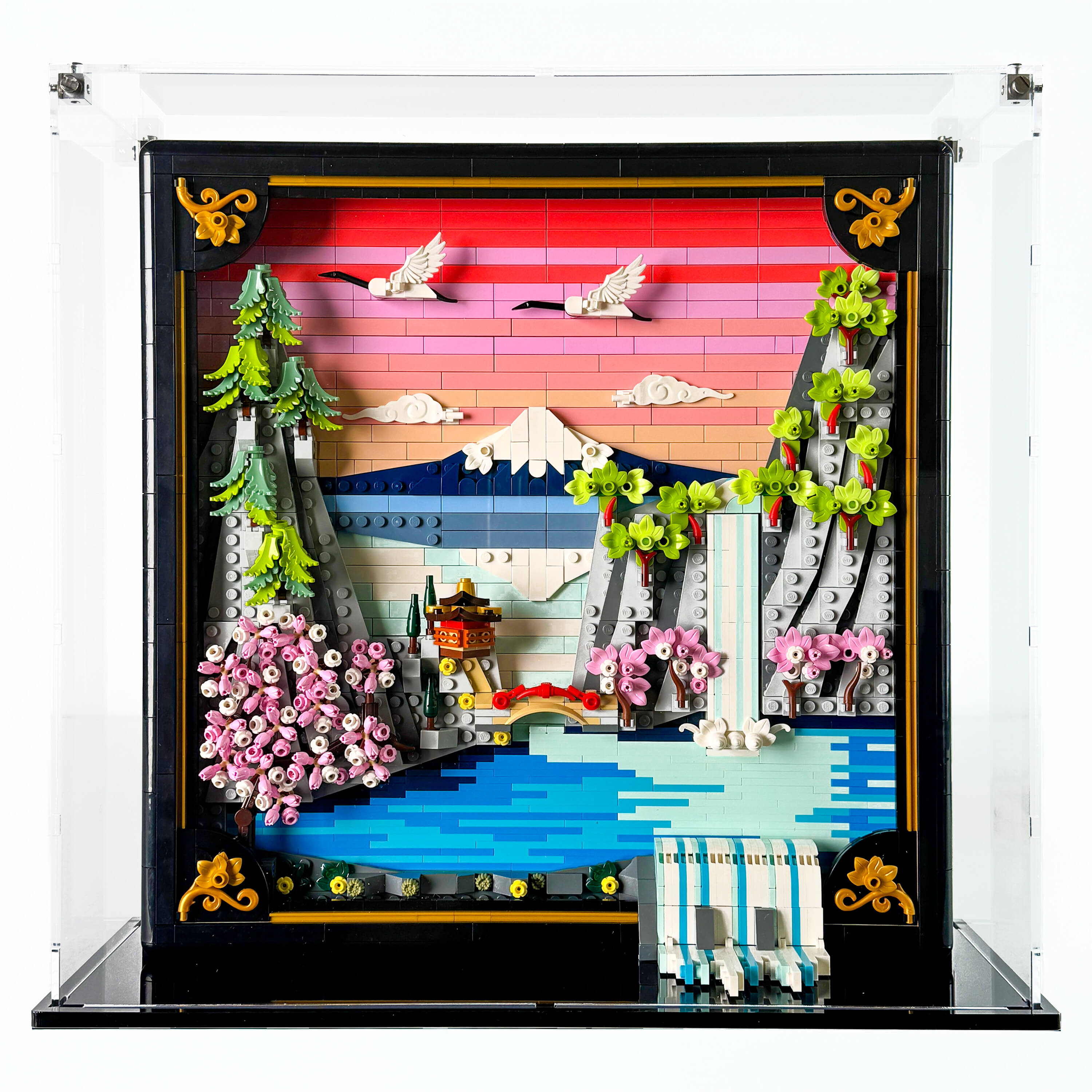 このレコカーテンボード-DE189E-789 Display Case for LEGO® 31218 Art Japanese Cherry Blossom Landscape