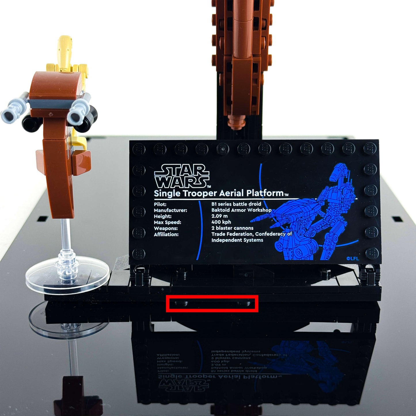 Display Case for LEGO 75428 Star Wars Battle Droid with STAP