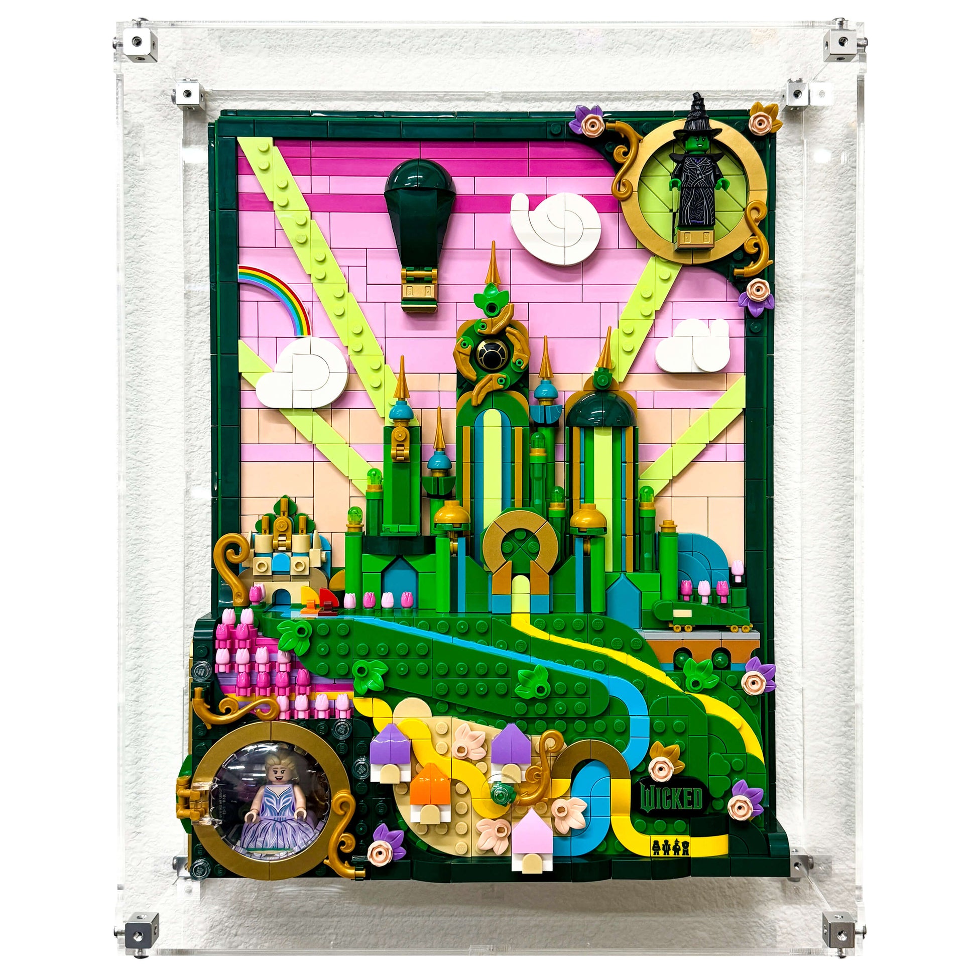 Wall Mounted Display Case for LEGO 75685 Wicked Emerald City Wall Art