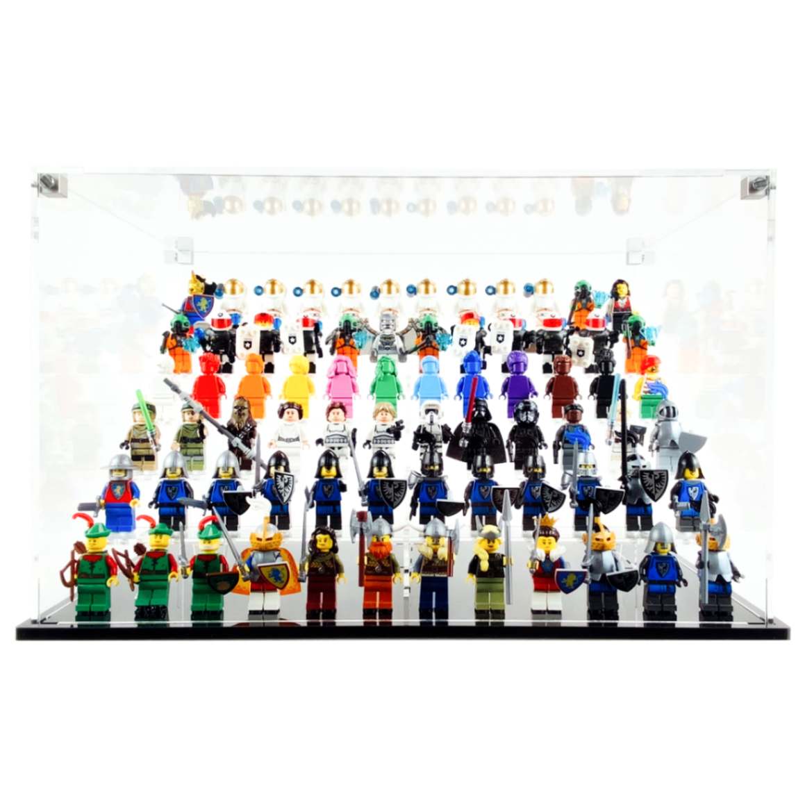 display case lego 72 minifigure fits ikea billy bookcase