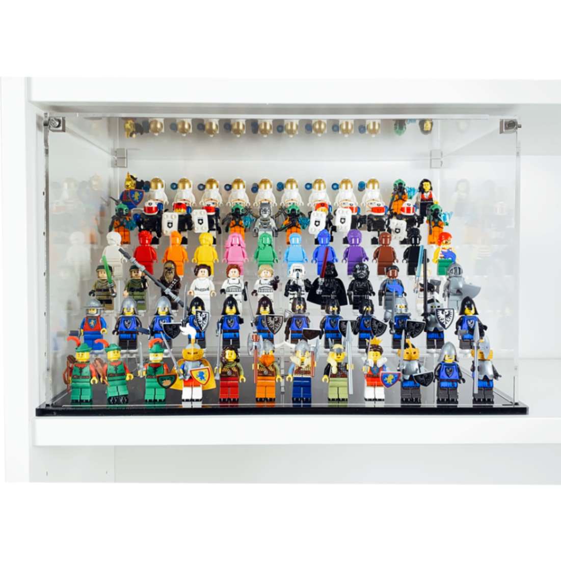 display case lego 72 minifigure fits ikea billy bookcase