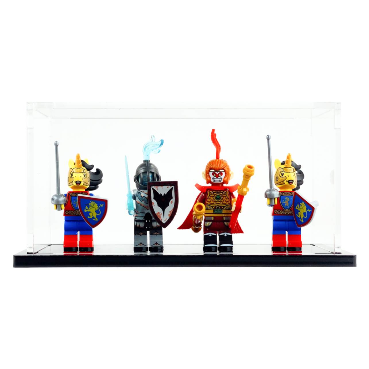 minifigure display case for 4 lego minifigures