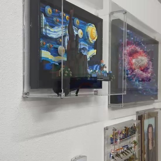 Wall Mounted Display Case for LEGO 21333 Ideas Vincent van Gogh - The Starry Night