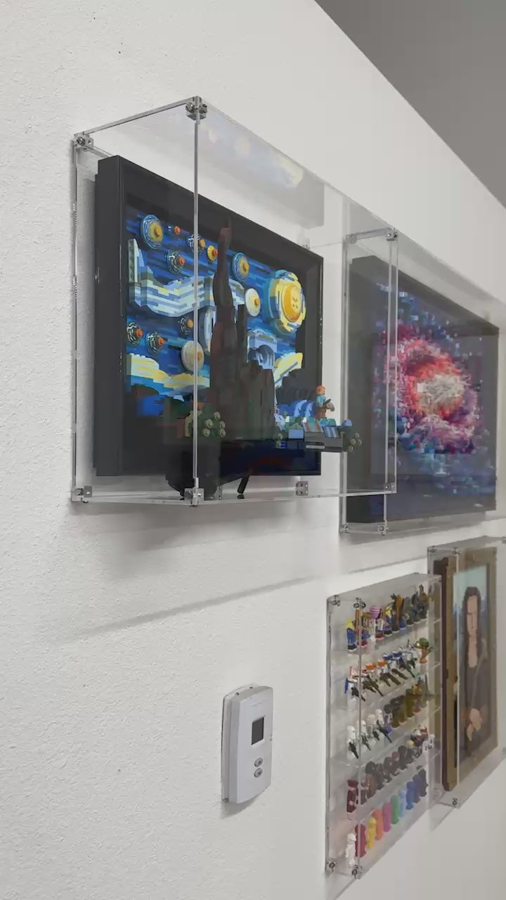 Wall Mounted Display Case for LEGO 21333 Ideas Vincent van Gogh - The Starry Night